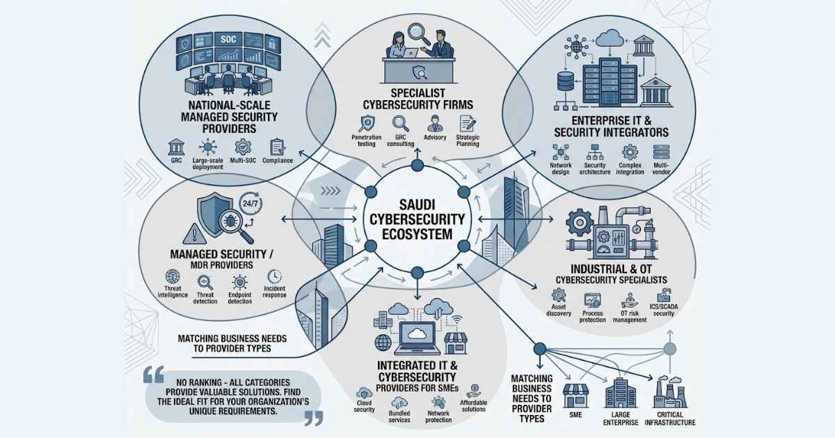 Types of cybersecurity service providers in Saudi Arabia