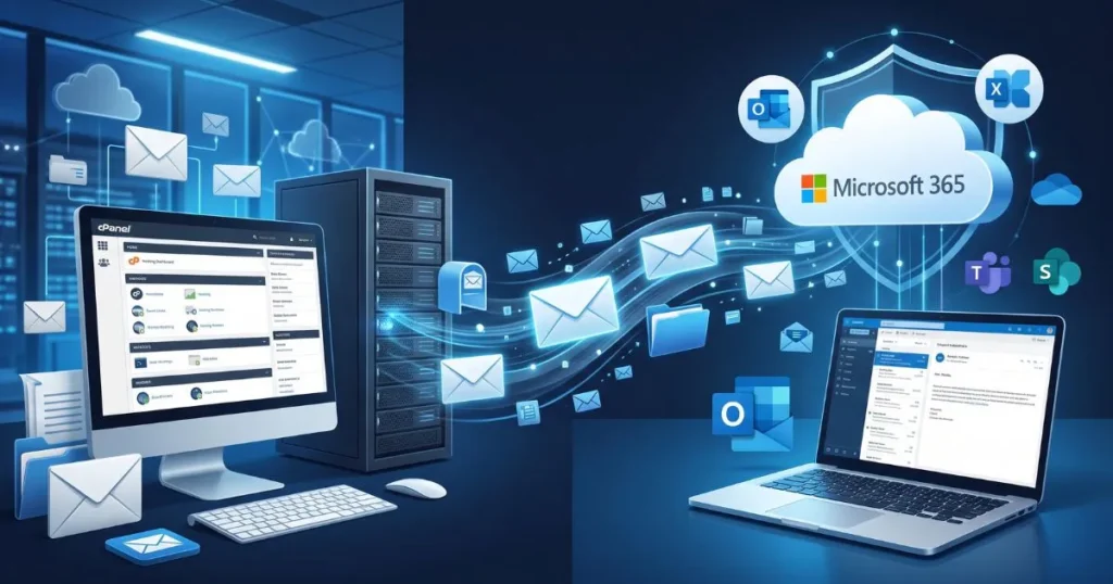cpanel to office 365 migration